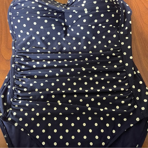 Bond-Eye Australia Slimming Polka-Dot Swimsuit US Size 10 Blue and White - Picture 4 of 10